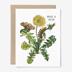 Make A Wish Dandelion Card | Vintage Floral | Botanical Art