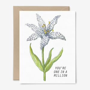 You're One in A Million | Thank You Card | Botanical Art