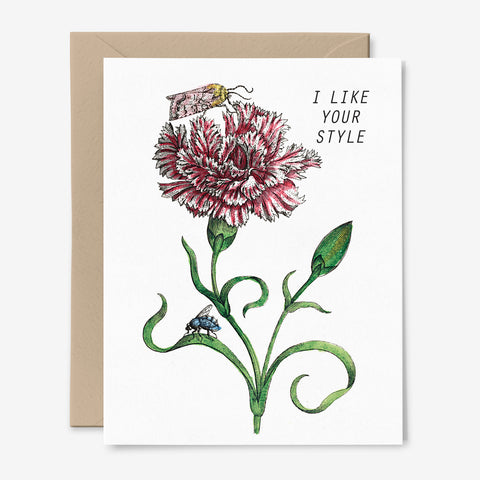 I Like Your Style | Thank You Card | Botanical Art | Moth