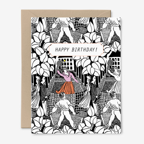 Happy Birthday Card | Pickleball | Tennis | Vintage Art