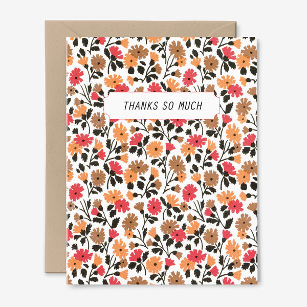 Autumn Floral Thank You Card