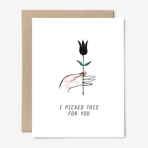 I Picked This For You | Friendship Card | Flower | Cute