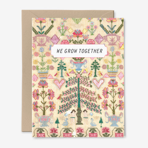 We Grow Together Card | Friendship | Gardening | Embroidery
