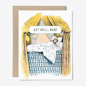 Get Well Babe Card | Vintage Art | Self Care | Feel Better