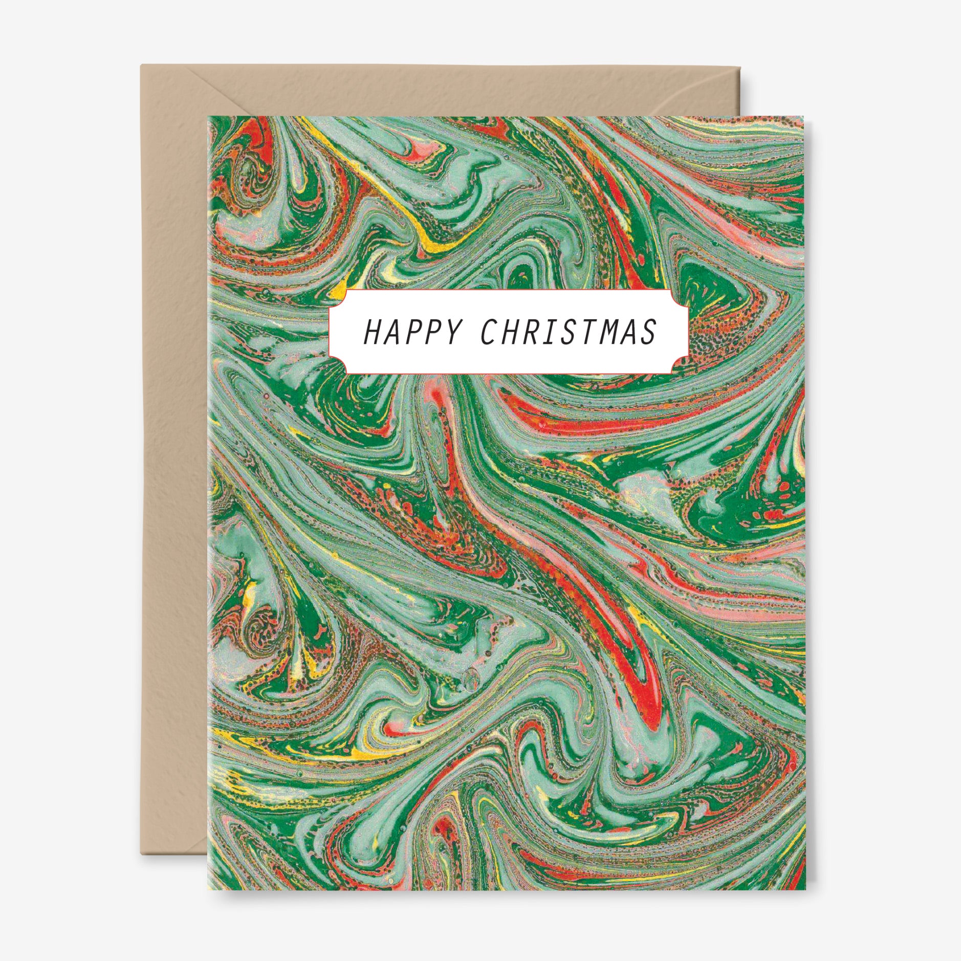 Happy Christmas Card | Holiday | Marbled | Pattern