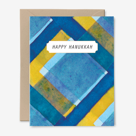 Happy Hanukkah Card | Watercolor | Pattern