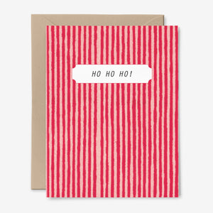 Ho Ho Ho Christmas Card | Holiday | Stripes | Pattern