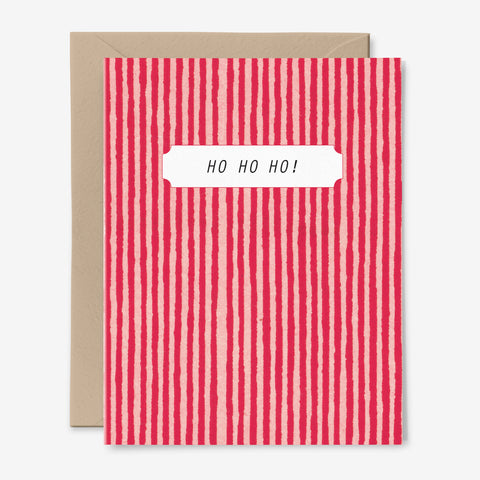 Ho Ho Ho Christmas Card | Holiday | Stripes | Pattern