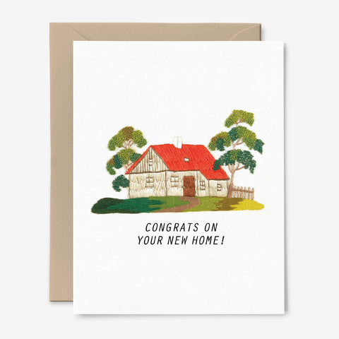 Congrats On You New Home Card | Housewarming | Embroidery | New Home