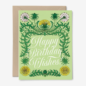 Happy Birthday Wishes Card | Botanical | Floral | Dandelion