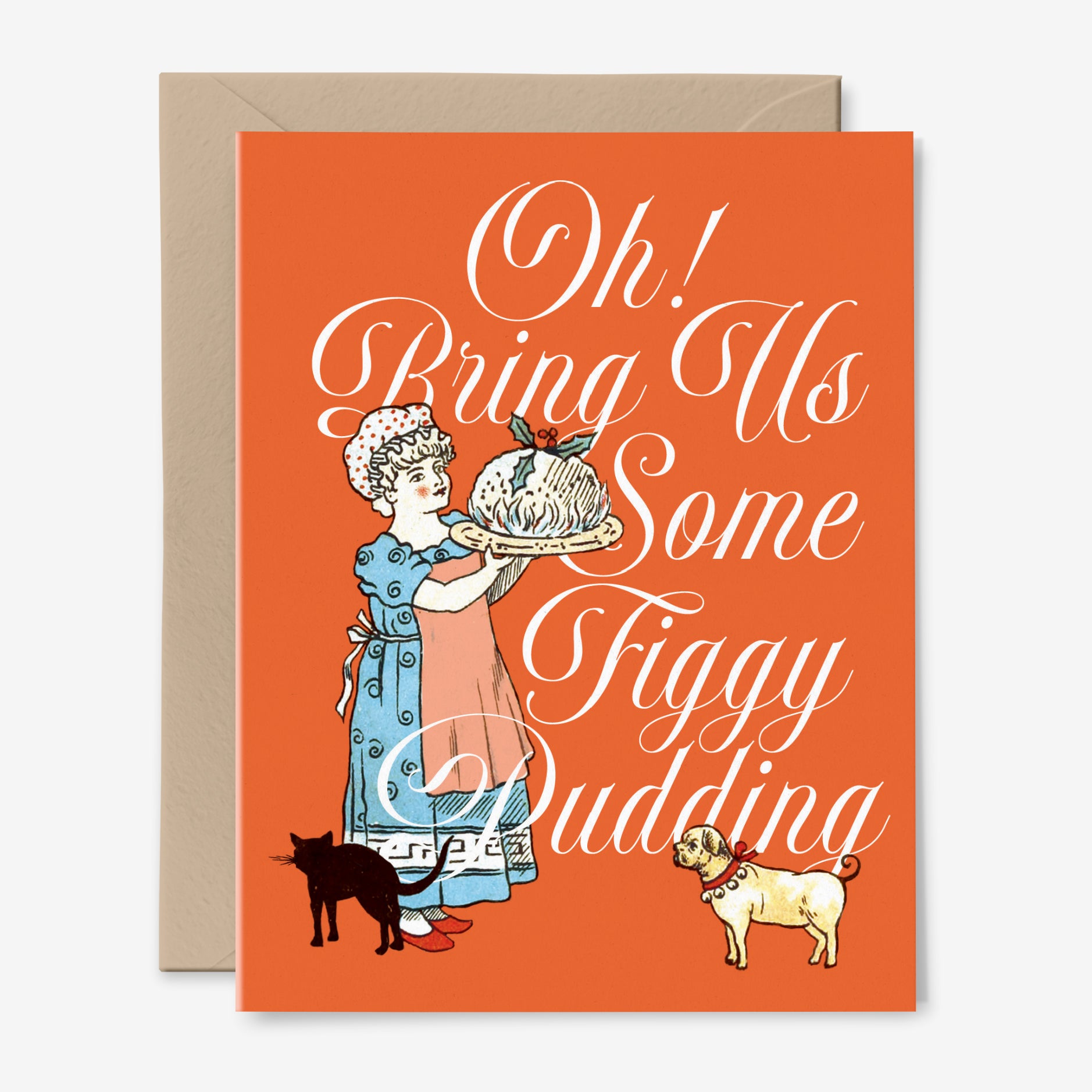 Oh Bring Us Some Figgy Pudding | Christmas Card | Vintage