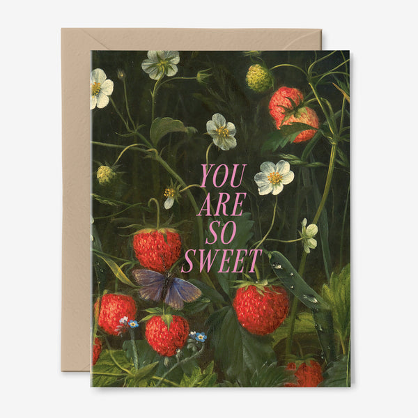 You Are So Sweet | Gratitude Card | Strawberry | Cottagecore