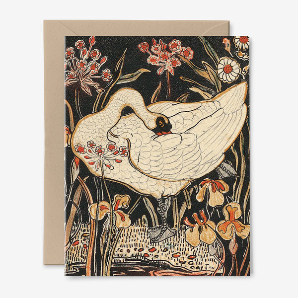 Bashful Swan Card | Any Occasion | Vintage Bird art