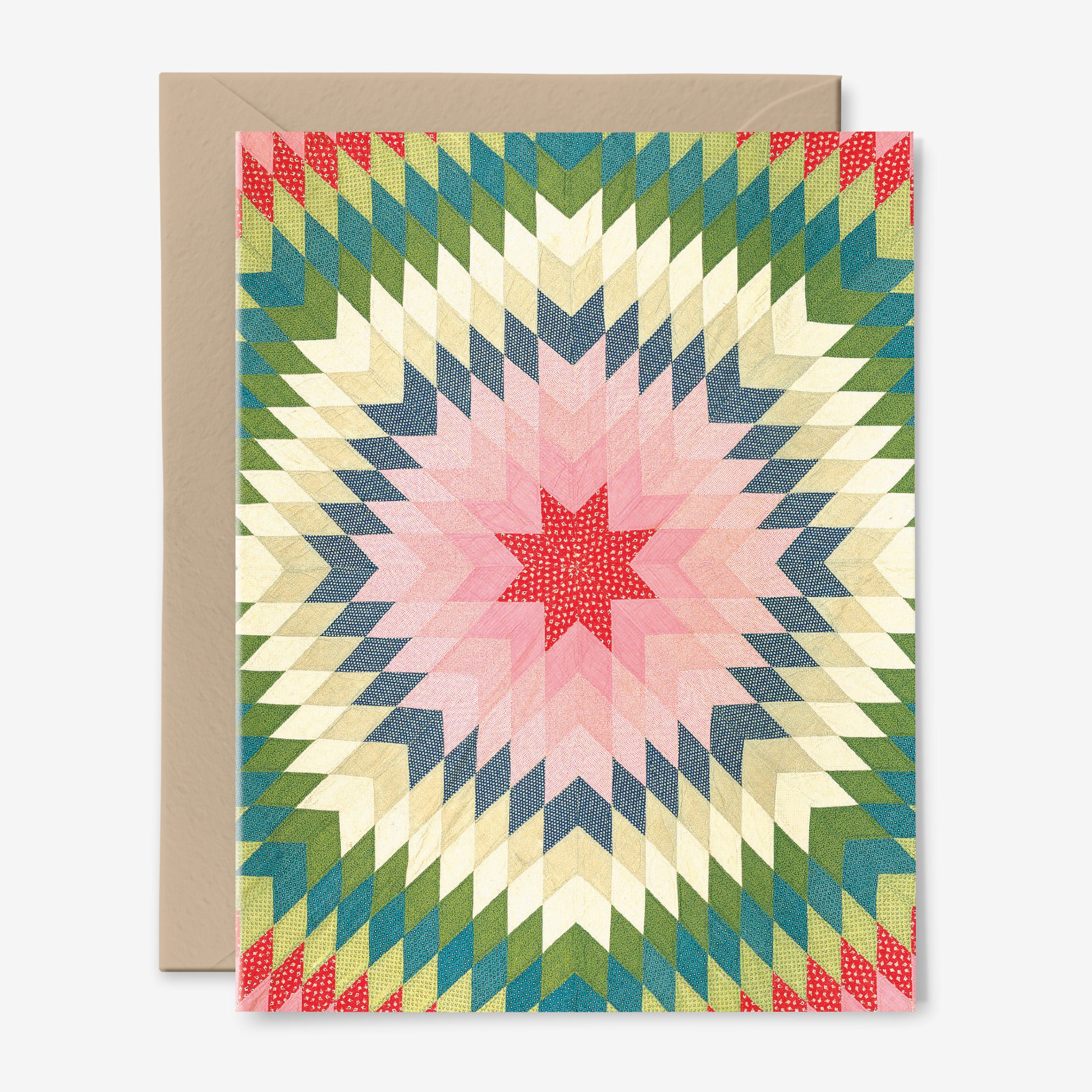 Quilt Card | Any Occasion | Textiles | Vintage Star Pattern