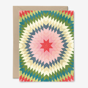 Quilt Card | Any Occasion | Textiles | Vintage Star Pattern