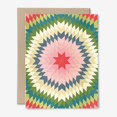 Quilt Card | Any Occasion | Textiles | Vintage Star Pattern