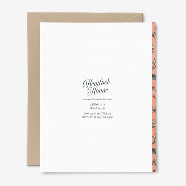 Rose Vine Card | Any Occasion | Floral | Vintage Pattern