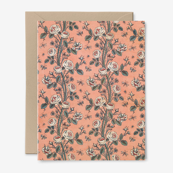 Rose Vine Card | Any Occasion | Floral | Vintage Pattern
