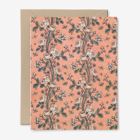 Rose Vine Card | Any Occasion | Floral | Vintage Pattern