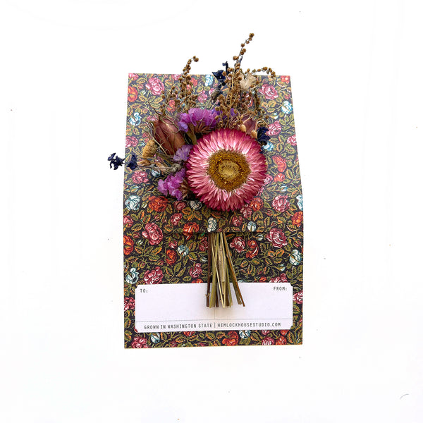 Dried Flower Mini Bouquet on Note Card