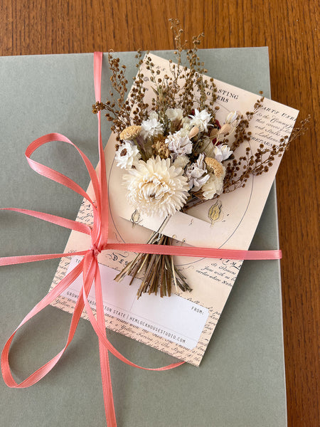 Dried Flower Mini Bouquet on Note Card