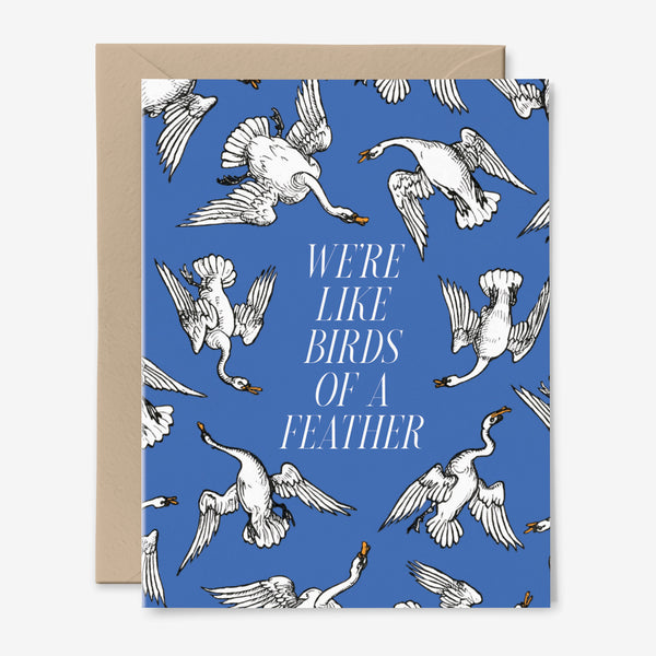 We're Like Birds of a Feather | Swan Friendship Card