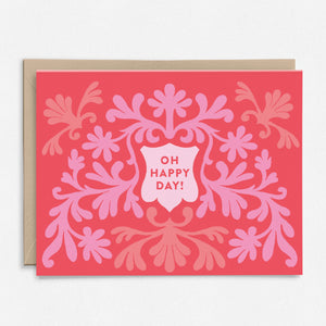 Oh Happy Day Crest Card